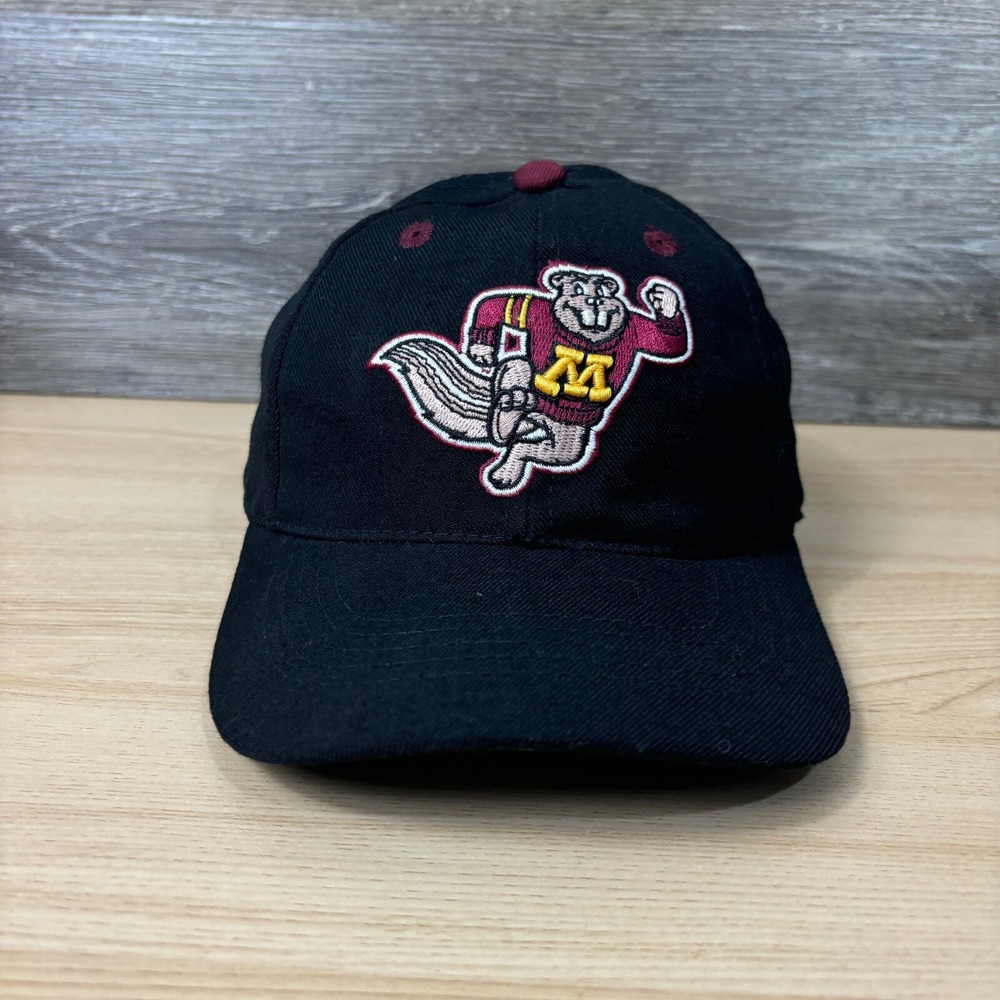 Vintage Minnesota Golden Gophers Hat Cap Fitted 6 1/2 Black Wool U of M